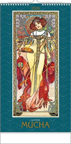 Obrázky: ALFONS MUCHA, nástenný kalendár 330x600 mm