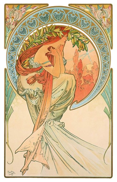 Obrázky: ALFONS MUCHA, nástenný kalendár 330x600 mm, Obrázok 8