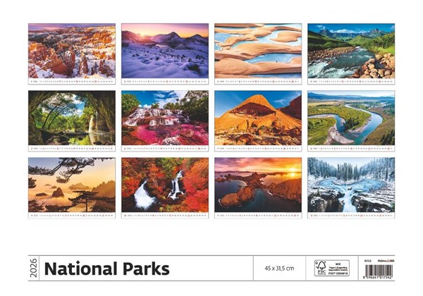 Obrázky: NATIONAL PARKS, nástenný kalendár 450x315 mm, väzba na špirále, Obrázok 15