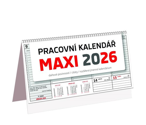 Obrázky: Stolový týždenný bezobrázkový kalendár MAXI, CZ