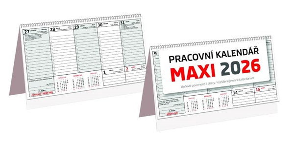Obrázky: Stolový týždenný bezobrázkový kalendár MAXI, CZ, Obrázok 2