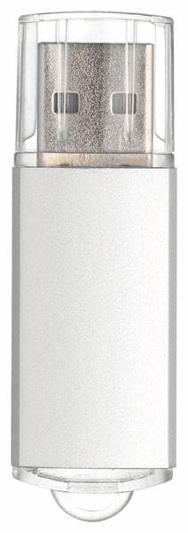 Obrázky: Plastový USB flash disk 2GB, strieborný, Obrázok 2