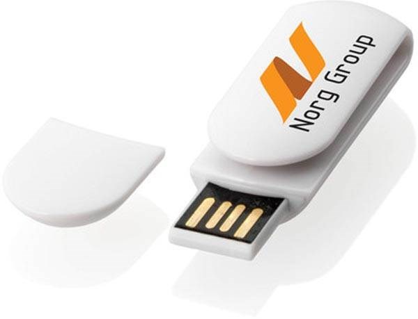 Obrázky: Clip biely USB flash disk v tvare klipu 64GB
