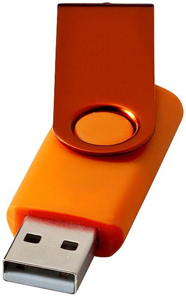 Obrázky: Twister metal oranžový USB flash disk, 64 GB