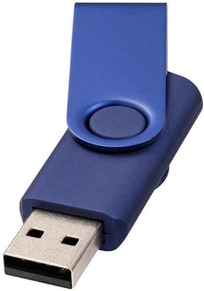 Obrázky: Twister metal modrý USB flash disk,prívesok,1GB, Obrázok 2