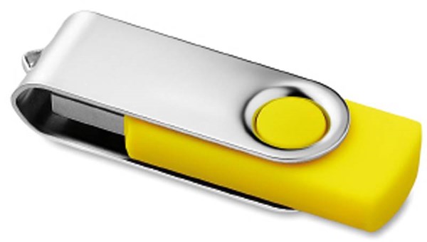 Obrázky: Techmate žlto-str. vykláp. USB flash disk 4GB, Obrázok 3