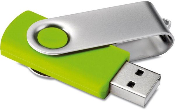 Obrázky: USB kľúč Techmate vyklápací, 4GB, zelená-strieb., Obrázok 3