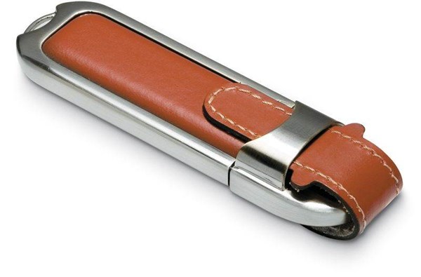 Obrázky: Datashield hnedé USB, kovovo-kožené puzdro 32GB, Obrázok 2