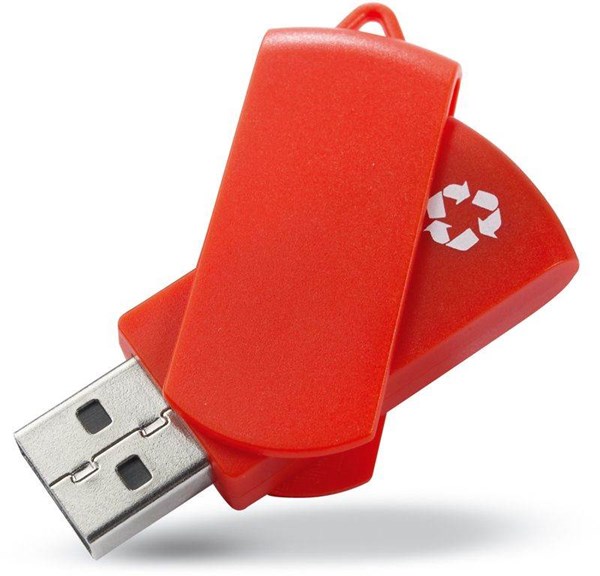 Obrázky: USB kľúč Recycloflash otočný 8 GB, oranžová, Obrázok 2