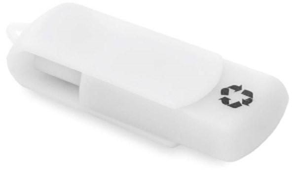 Obrázky: Recycloflash bílý otočný USB disk 4GB, Obrázok 2