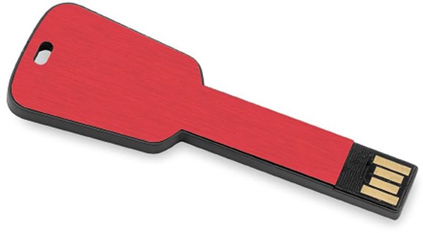 Obrázky: Keyflash červený hliník.flash disk tvar kľúča16GB, Obrázok 2