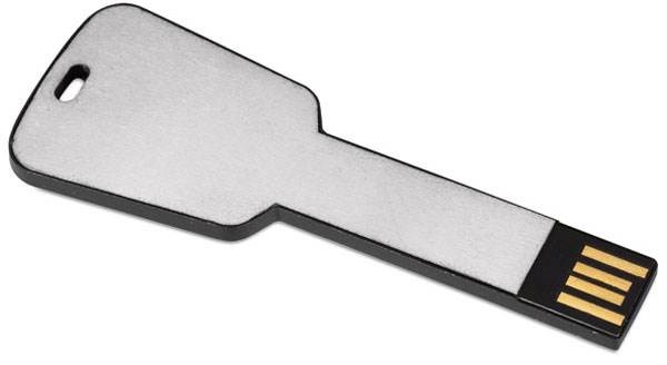 Obrázky: Keyflash strieb.hliník. flash disk tvar kľúča 16GB, Obrázok 2