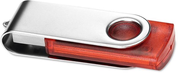Obrázky: Transtech červeno-strieborný USB disk 2 GB, Obrázok 2