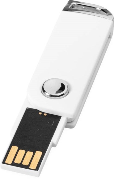 Obrázky: Biely otočný USB flash disk, úchyt na kľúče, 8GB, Obrázok 3