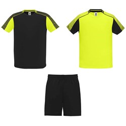 Obrázky: Sport. sada 2 dresov+šortiek,fluor.žlto-čierna L