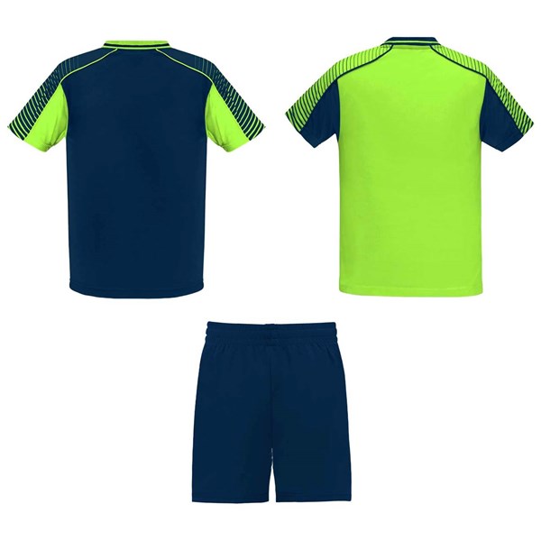 Obrázky: Detská sada 2 dresy+šortky,fluor.zeleno-modrá 7/8, Obrázok 2