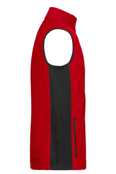 Obrázky: Mikroflísová vesta so softshellom,červená 4XL, Obrázok 3