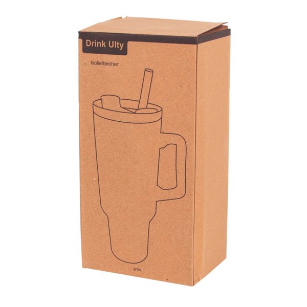 Obrázky: Zelený dvojstenný termohrnček 900ml,slamka a ucho, Obrázok 11