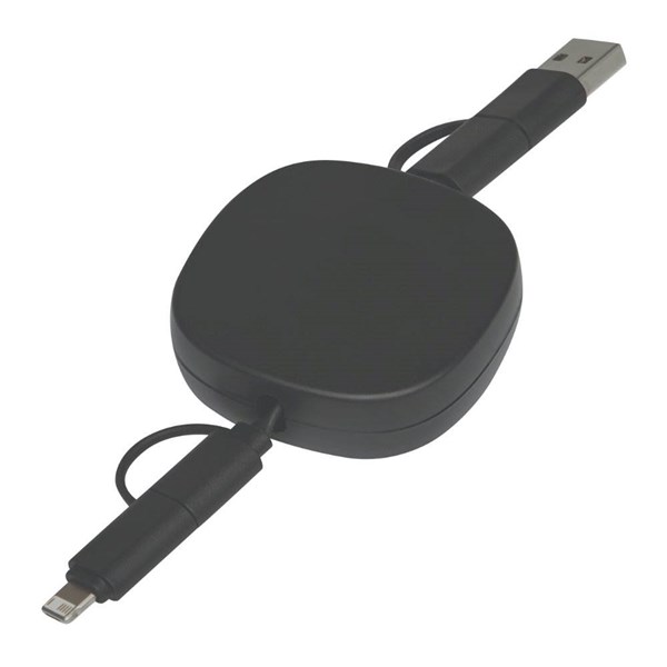 Obrázky: Čierny navíjací USB nabíjací a dátový kábel
