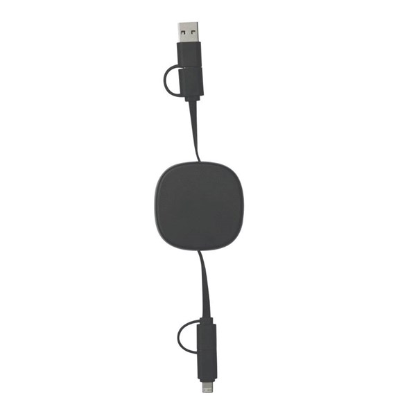 Obrázky: Čierny navíjací USB nabíjací a dátový kábel, Obrázok 3