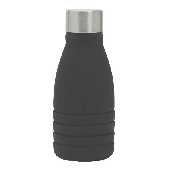 Obrázky: Čierna skladacia silik.fľaša s karabínou, 550ml, Obrázok 3