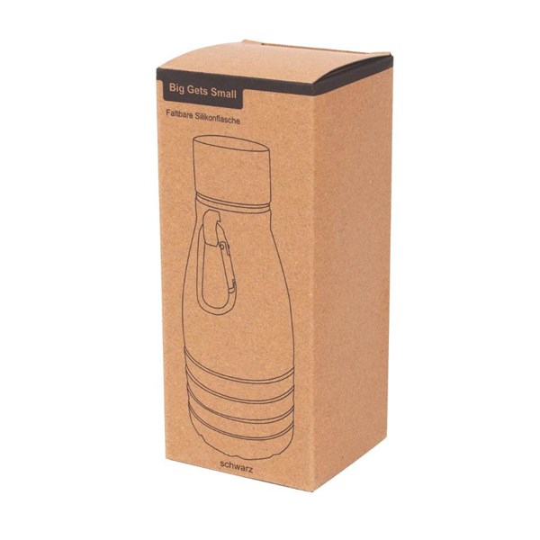 Obrázky: Čierna skladacia silik.fľaša s karabínou, 550ml, Obrázok 9