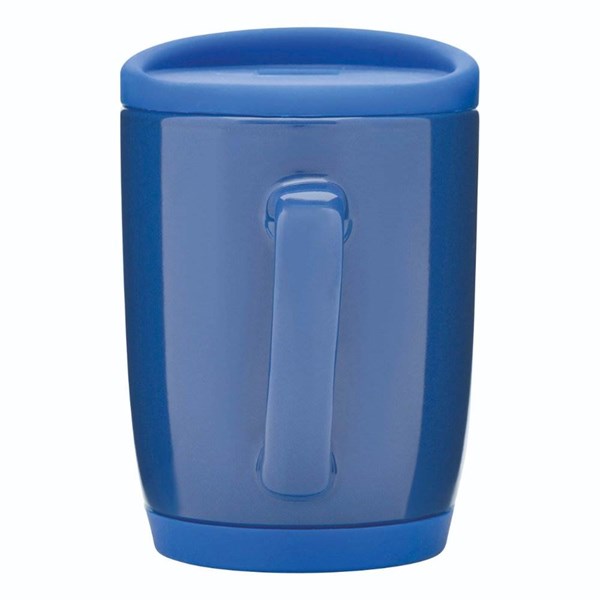 Obrázky: Modrý keramický hrnček 350ml s viečom, Obrázok 4