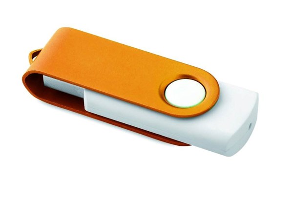 Obrázky: Twister Rotoflash oranž.-biely USB flash disk 16GB