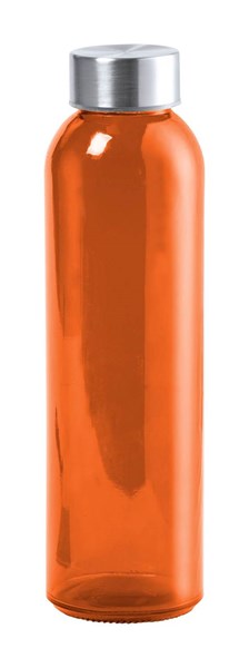 Obrázky: Oranžová sklenená fľaša 500ml s nerez. uzáverom