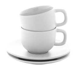 Obrázky: 2ks šálok 200ml s podšálkou na cappuccino, biele
