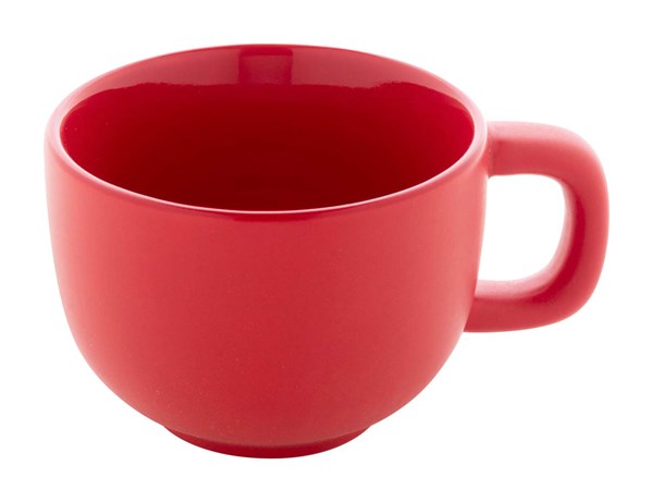 Obrázky: 2ks šálok 200ml s podšálkou na cappuccino, červené, Obrázok 8