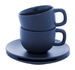 Obrázky: 2ks šálok 200ml s podšálkou na cappuccino, modré