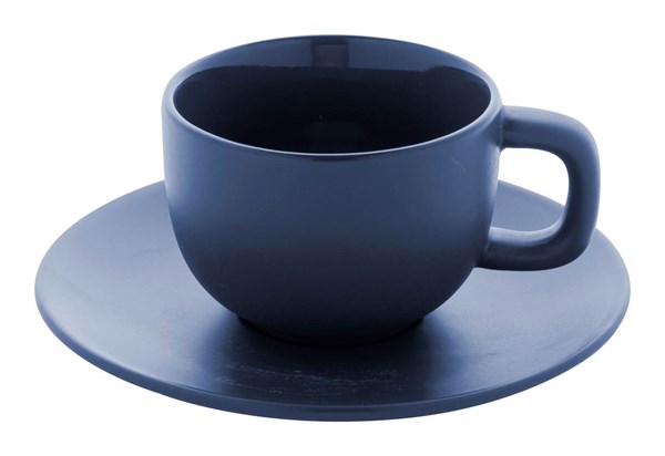 Obrázky: 2ks šálok 200ml s podšálkou na cappuccino, modré, Obrázok 4