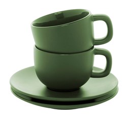 Obrázky: 2ks šálok 200ml s podšálkou na cappuccino, zelené