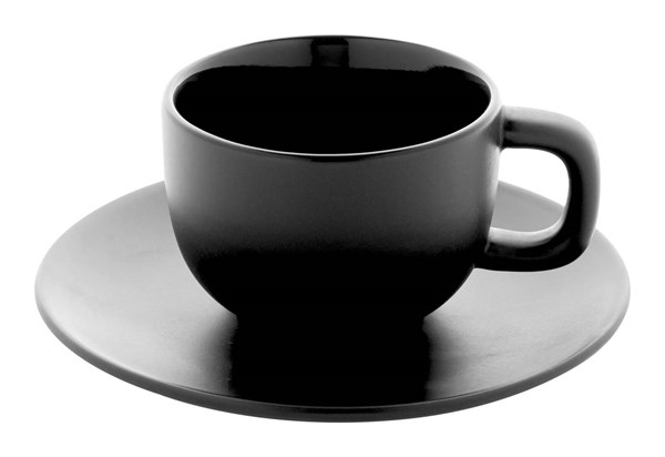 Obrázky: 2ks šálok 200ml s podšálkou na cappuccino, čierne, Obrázok 4