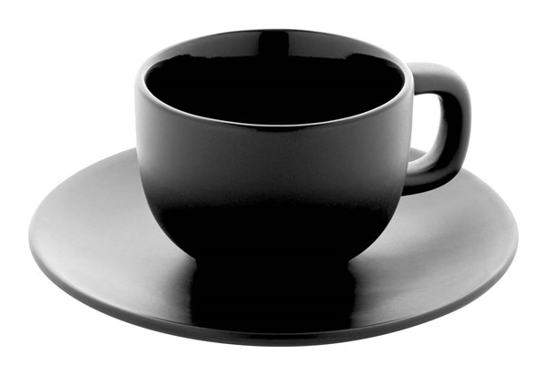 Obrázky: 2ks šálok 200ml s podšálkou na cappuccino, čierne, Obrázok 5