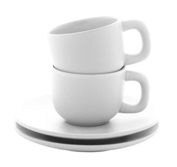 Obrázky: 2ks šálok 85ml s podšálkou na espresso, biele
