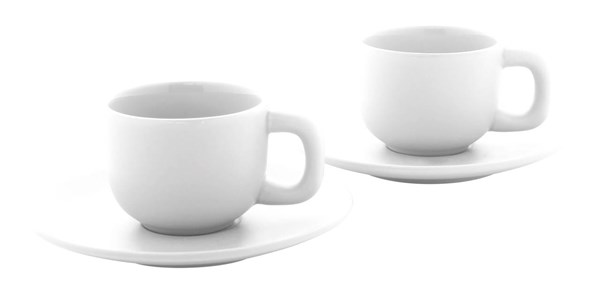 Obrázky: 2ks šálok 85ml s podšálkou na espresso, biele, Obrázok 2