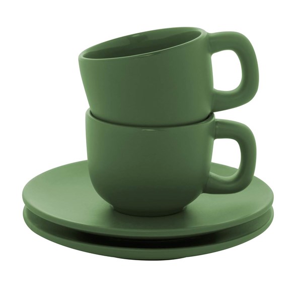 Obrázky: 2ks šálok 85ml s podšálkou na espresso, zelené