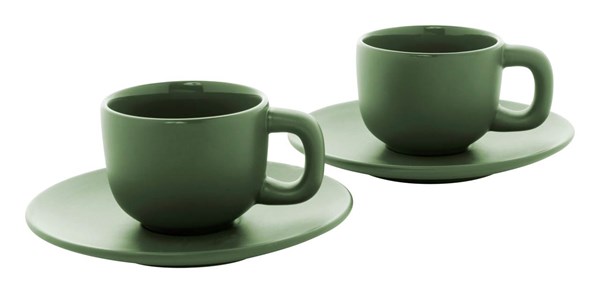 Obrázky: 2ks šálok 85ml s podšálkou na espresso, zelené, Obrázok 2