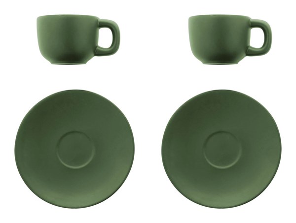 Obrázky: 2ks šálok 85ml s podšálkou na espresso, zelené, Obrázok 3