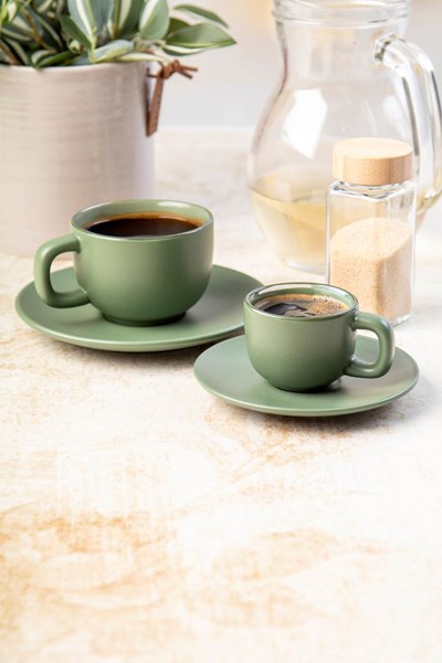 Obrázky: 2ks šálok 85ml s podšálkou na espresso, zelené, Obrázok 7