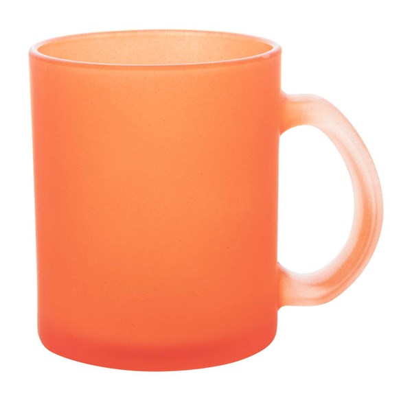 Obrázky: Sklenený oranžový frosty hrnček 300ml