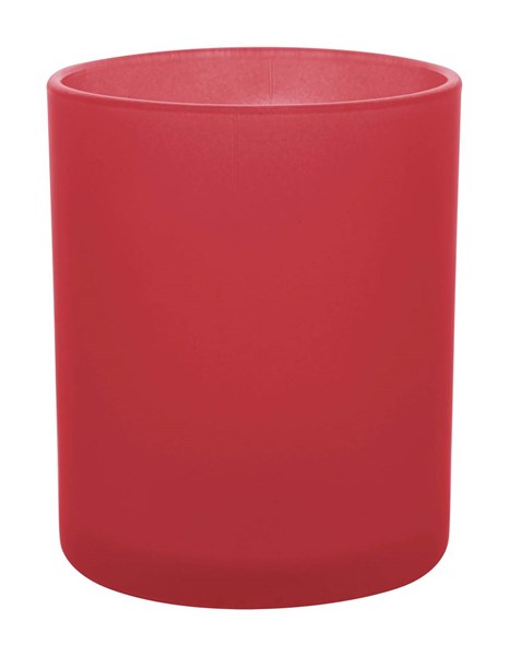 Obrázky: Sklenený červený frosty hrnček 300ml, Obrázok 2