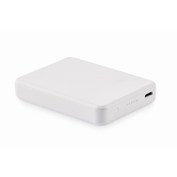 Obrázky: Powerbanka 5000 mAh z recykl. ABS, biela, Obrázok 12