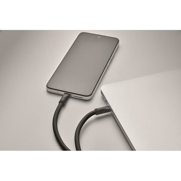 Obrázky: Šnúrka na krk-nabíjací  a dátový kábel  60W,čierna, Obrázok 6