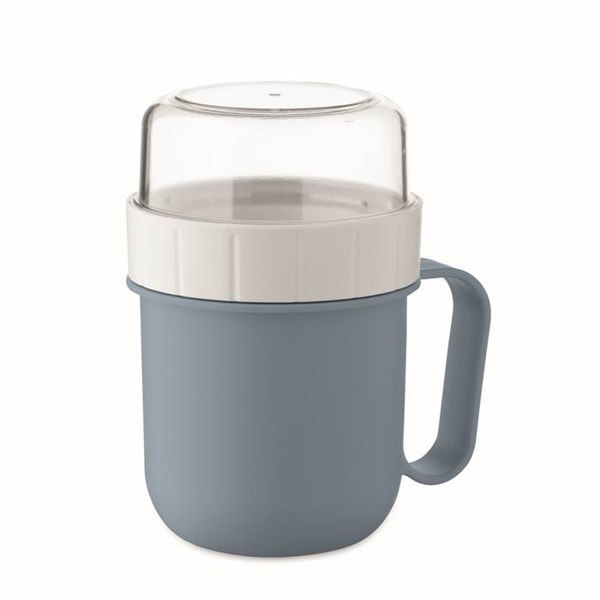 Obrázky: Cestovný dvojhrnček z PP 450ml/160ml, petrolejová