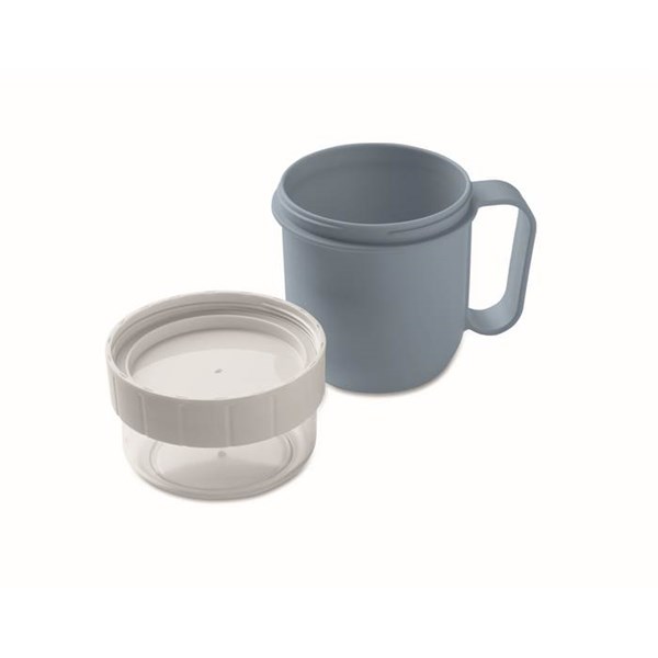 Obrázky: Cestovný dvojhrnček z PP 450ml/160ml, petrolejová, Obrázok 4