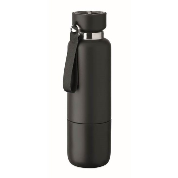 Obrázky: Dvojstenná fľaša 500ml s pútkom, čierna, Obrázok 13