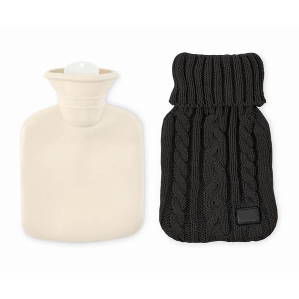 Obrázky: Termofor, ohrievací pletený vankúšik 400 ml,čierny, Obrázok 2